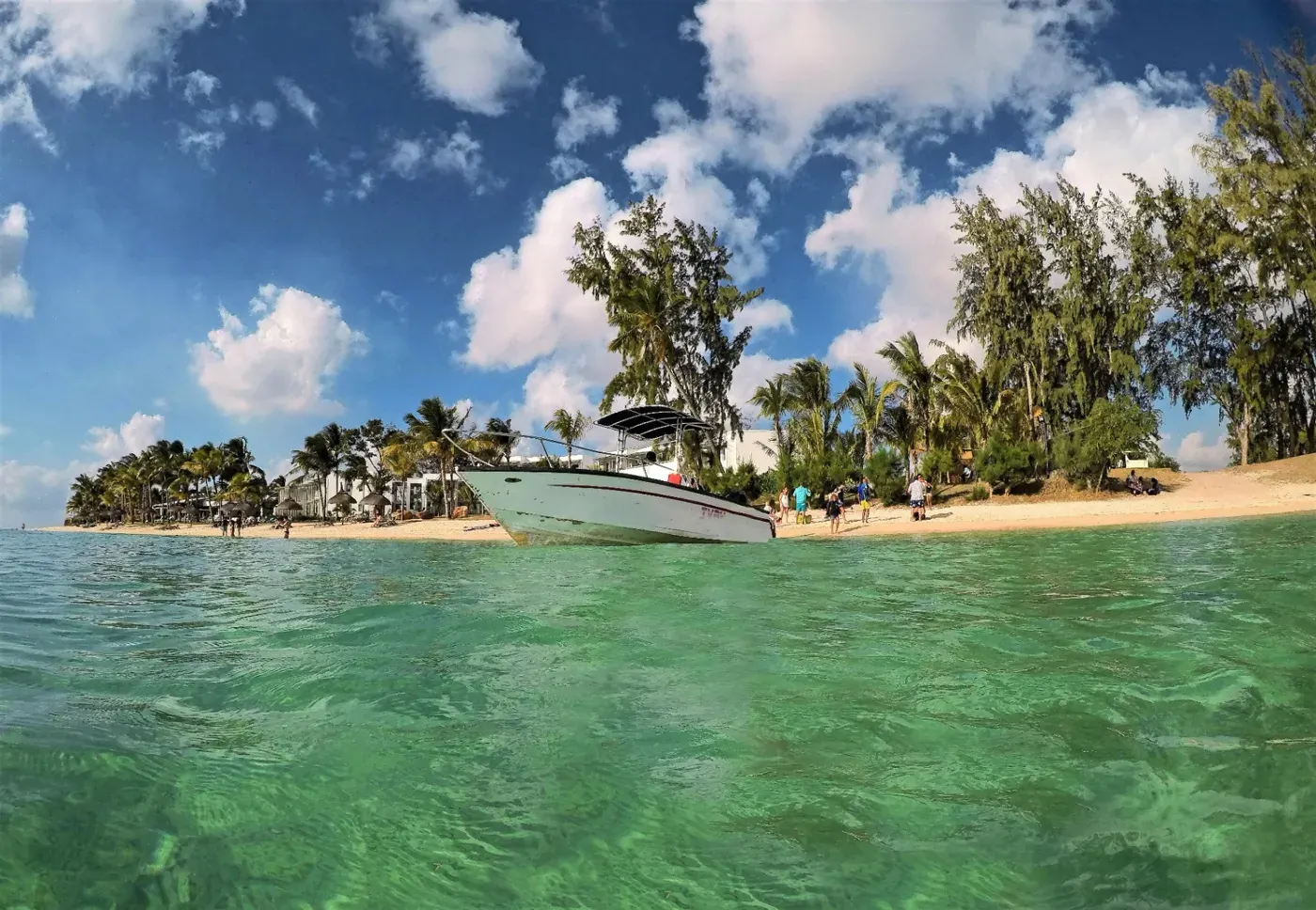 Île aux Cerfs beach in Mauritius — snorkeling at the coral reef