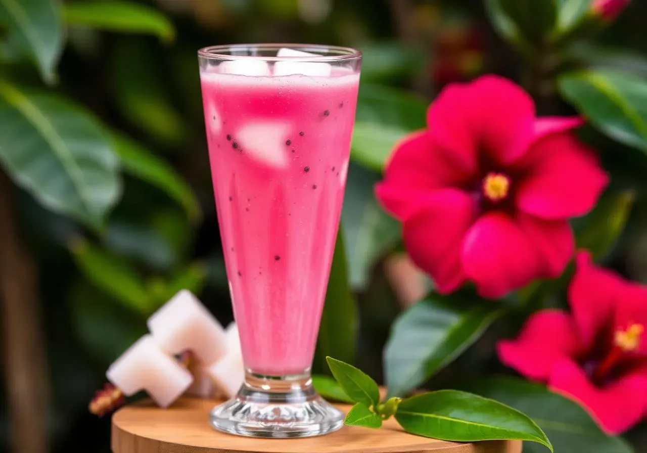 Alouda – la boisson rose aux graines de basilic